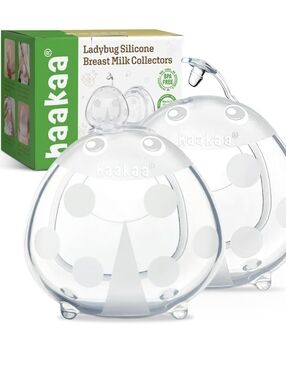 Haakaa Clear Ladybug Silicone Breast Milk Collectors - 2 Pack